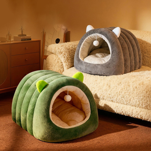 Caterpillar Saco de Dormir para Gatos, Nido Cálido de Invierno, Tienda de Campaña Acolchada y Cerrada, Casa de Invierno para Gatos, Nido para Mascotas - Product Image 2