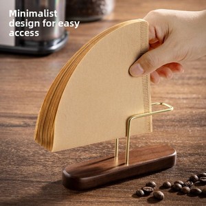 Hand-drip Coffee V-shaped Fan-shaped Filter Paper <strong>Solid</strong> Wood Standing Sustainable Storage <strong>Rack</strong> for Drinkware Universal Handmade - Product Image 3
