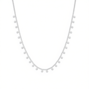 Collar de Moda Amy Amy C3152, Chapado en Plata, Acero Inoxidable, Cadena de Perlas de Imitación, Joyería Minimalista para Mujer, Regalo para Uso Diario - Product Image 3