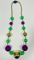 Collier géant lumineux en perles de plastique semi-artisanal pour carnaval, accessoires de costume, cadeau de fête