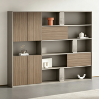 Meuble de rangement de bureau moderne en bois, bibliothèque, armoire à documents, étagère de rangement et casier de fond pour le bureau du patron