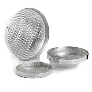 Ensemble de trois plateaux ronds pour chocolat, en argent plaqué, faits à la main, plateau à chocolat classique et élégant, nouveau plateau à chocolat - Product Image 1