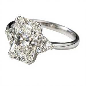 Custom 4.0CT VS1 Lab Grown <b>Diamond</b> Women's <b>Ring</b> Side Stones 4.CT E VS1 Cut 14K Solid GOLD - Product Image 5