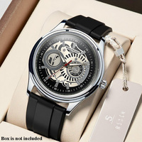 Montre à quartz pour homme, boîtier en alliage, bracelet en silicone, verre minéral, étanche 3 ATM, cadran à aiguilles 40 mm, épaisseur 9 mm, design élégant