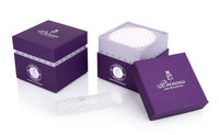 Boîte cadeau de luxe personnalisée avec logo, en carton rigide recyclable, 2 pièces, pour bougies, avec gaufrage, taille et couleur personnalisables