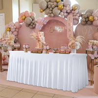 Nappe en Spandex pour Table Rectangulaire 4F 6F 8F, Housse de Table Ajustée Anti-Plis Extensible pour Mariage, Fête, Dîner, Jupe de Table