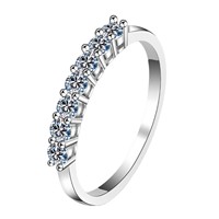 Vente chaude nouvelle bague Moissanite 7 étoiles pour femmes en argent Sterling S925 approvisionnement direct d'usine pour la livraison directe