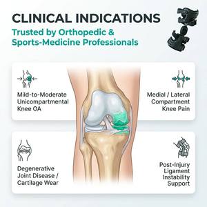 Rodillera Ortopédica Ajustable con Bisagra y Descarga Lateral <span class=keywords><strong>Medial</strong></span> para Alivio del <span class=keywords><strong>Dolor</strong></span> de Osteoartritis - Product Image 5