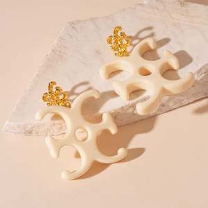 Pendientes de Botón de Aleación de Zinc con Baño de Oro de Diseño Geométrico, Joyería de Moda Unisex de Lujo - Product Image 5