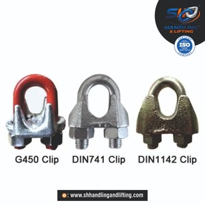 ตัวหนีบลวดสลิงเหล็กชุบสังกะสี G450 อุปกรณ์ฮาร์ดแวร์อื่นๆ ตัวหนีบลวดสลิงแบบยูโบลต์ สำหรับงานรอกสลิง ยกของ และงานทางทะเล - Product Image 1