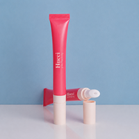 Tube souple cosmétique minimaliste en PE personnalisé D19 10ml-25ml pour baume à lèvres et gel, avec embout en céramique incliné