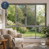 Fenêtres coulissantes en aluminium à double vitrage insonorisées, vue sur le jardin, pour salon et villa, avec verre trempé de qualité MI