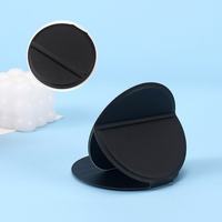 Miroir de maquillage pliable rond en cuir PU portable, miroir cosmétique de voyage HD clair, miroir de poche avec support de bureau pour femme, cadeau