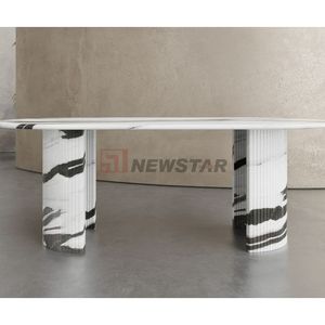 Tavolo da Pranzo Ovale Verde in Marmo Calacatta Viola Naturale, Arredamento Nordico di Lusso Italiano - Product Image 5