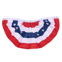 Drapeau plissé américain personnalisé avec logo, décorations du 4 juillet, guirlandes patriotiques en forme de demi-éventail avec œillets en laiton