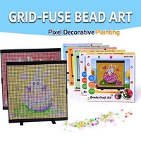 Kit de perles à fusionner Pixel Fuse Bead EVA Grid, série Noël, ensemble de planches à perles, modèle SA297