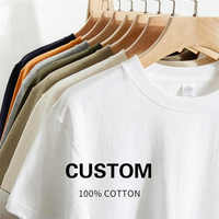 T-shirt uni surdimensionné de grande taille à col rond en coton biologique T-shirt uni de poids lourd T-shirt personnalisé avec logo sérigraphie pour hommes