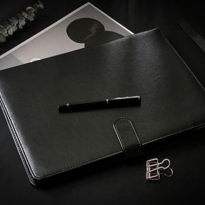 A4 PU Leather Binder Notebook Pocket File Business Organizer Durable A4 PE Conference <b>Folder</b> <b>for</b> School <b>Document</b> Storage - Product Image 3