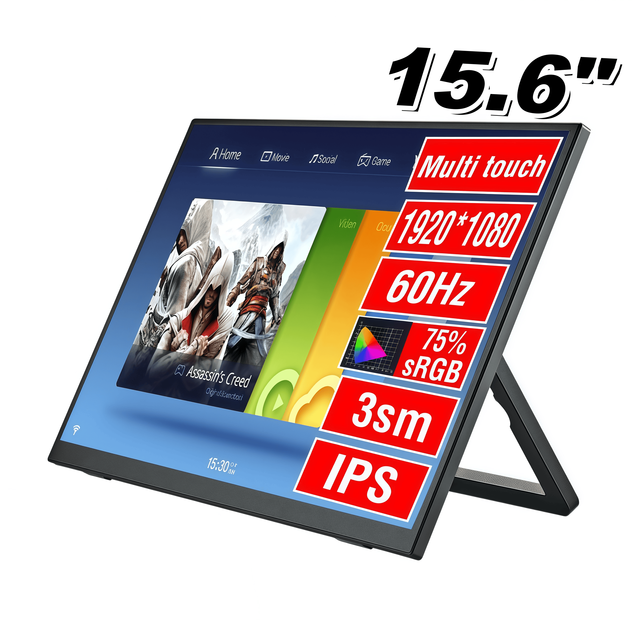 15.6 Inch IPS 1080P FHD Touch Screen Portable Monitor with Type-C/HD/HDR, 60Hz Refresh Rate for Phone/Laptop/Gaming OEM/ODM