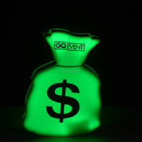 Enseigne néon LED personnalisée en acrylique, alimentée par batterie au lithium, en forme de sacs de dollars, portable, pour décoration de fêtes et de boîtes de nuit, Marque Gemei, MOQ