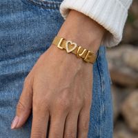 Breloque D983 tendance en acier inoxydable plaqué PVD 18 carats, lettre initiale, chiffre, symbole, breloque mignonne avec trou pour collier, bracelet, DIY