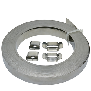 Bande <span class=keywords><strong>de</strong></span> cerclage en acier inoxydable pour câbles, télécommunications, poteaux <span class=keywords><strong>de</strong></span> transport - Product Image 1