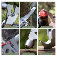 Cuchillo de bolsillo multifunción de acero inoxidable con mango de madera para camping y bricolaje, venta al por mayor de fábrica, personalización OEM, métrico
