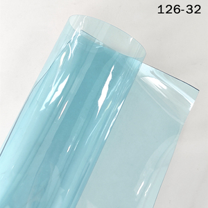 Rouleau de PVC souple transparent orange de 12*53 pouces, rouleau de gelée de vinyle de PVC transparent imperméable de couleur unie pour les sacs à main de bricolage de femmes - Product Image 1