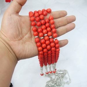 YASEEN 10mm Cracked Turquoise Ethnic Style 33 Pieces Muslim Prayer Beads Ramadan <b>Eid</b> <b>Gift</b> - Product Image 1
