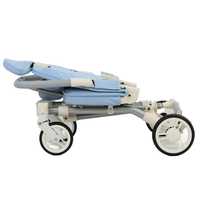 Poussette bébé pliable légère 4 en 1 en tissu avec cadre en alliage d'aluminium et PU pour 0-3 ans