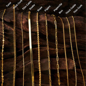 Collar Choker al por Mayor de Cadena de Serpiente, Cadena de Cuerda y Cadena de Clip en Acero Inoxidable con PVD de Oro de 18K, Impermeable para la Fabricación de Joyería - Product Image 1