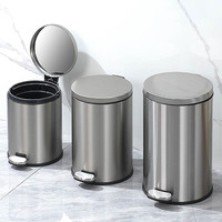 Poubelle ronde en acier inoxydable DS5294 avec seau intérieur en plastique
