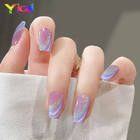 Pigment de revêtement YICAI 9D, pigment holographique effet œil de chat arc-en-ciel magnétique, poudre miroir pour vernis à ongles gel licorne