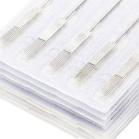 Aiguilles de tatouage professionnelles en acier inoxydable pour sourcils et art corporel, diamètre 0,35 mm, jetables et stérilisées avec membrane – Vente en gros