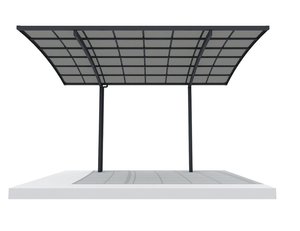 Abri pour <span class=keywords><strong>2</strong></span> <span class=keywords><strong>voitures</strong></span> en aluminium avec abri en PVC Toit en polycarbonate arqué Garage en <span class=keywords><strong>métal</strong></span> étanche pour le stationnement - Product Image 5