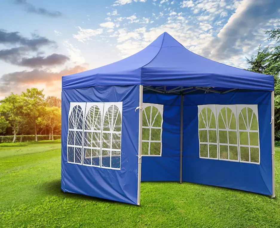 Portable Steel Folding Pop-Up Canopy Tent Waterproof Customizable Logo Printing Events with Window Side Wall