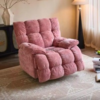 Fauteuil de massage électrique moderne et réglable, pivotant et inclinable, en tissu doux, pour salon, chambre ou bureau