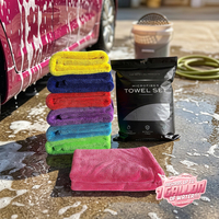 Serviette de detailing automobile professionnelle rose épaisse 1200 GSM en microfibre, super absorbante, sans peluches ni traces, pour séchage de voiture, OEM pour les grossistes
