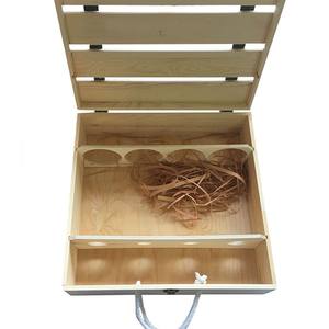 Boîte d'emballage en bois de pin carré sculpté de haute qualité pour le stockage de bouteilles Conceptions de bouteilles de vin rouge Boîte d'emballage en bois artisanale - Product Image 3