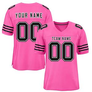 Camiseta de Fútbol Auténtica Personalizada de Malla Estilo Clásico Rosa y Negra - Product Image 1