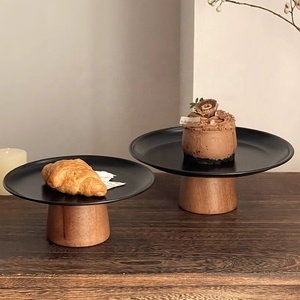 Luxury Black Stainless Steel Fruit <strong>Candy</strong> Plate Wedding Restaurant Hotel Decorative Dessert Cake Display Stand <strong>Tray</strong> - Product Image 4