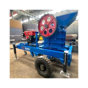 small portable stone crusher machine diesel engine mobile rock jaw crusher pe250x400