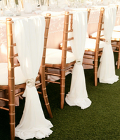 Housses de chaise Muwei classiques en tulle à volants, durables et réutilisables, longues et transparentes, pour la décoration du dossier des chaises lors de mariages, événements et banquets