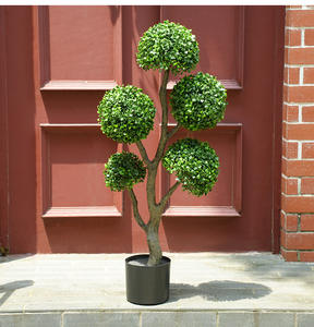 Plante artificielle en pot de simulation transfrontalière, feuilles de Milan, paysage d'hôtel et de maison, boule d'herbe artificielle, arbustes verts, écologique, résistant aux UV, pour intérieur - Product Image 5