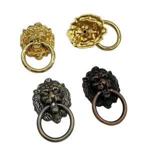 Poignée de tirage en métal pour armoire à tiroirs de haute qualité avec finition argentée antique forme ronde conception de visage de lion pour tiroir et garde-robe - Product Image 2