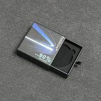 Boîte en papier rigide noire personnalisée avec gaufrage de logo, design luxueux recyclable, emballage de produits électroniques, laminage mat, doublure en éponge