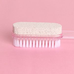 Cepillo de baño con cerdas y piedra pómez, mango largo, herramienta exfoliante para ducha y masaje, 16x3x3,5 cm - Product Image 3