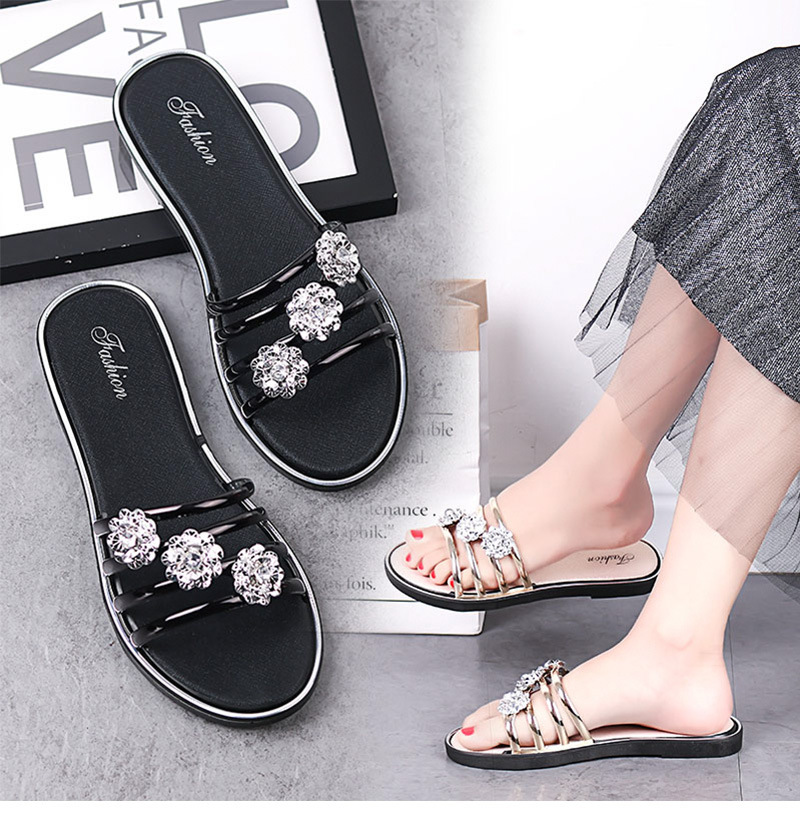 Summer Ladies Slippers Fashion Flower Beach Shoes Sandals Flat Casual Slides Sandals