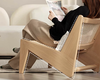 L7121 Salon Chambre à coucher Loisirs Dossier simple Chaise en rotin