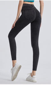 Usine Femmes Butt Lift Fitness Yoga Jeggings <span class=keywords><strong>Taille</strong></span> <span class=keywords><strong>Haute</strong></span> Contrôle Du Ventre <span class=keywords><strong>Jean</strong></span> Leggings Avec Poches - Product Image 2